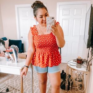 Amazon Red Floral Top